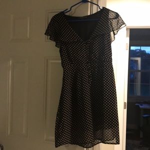 Black and Tan cap sleeve dress